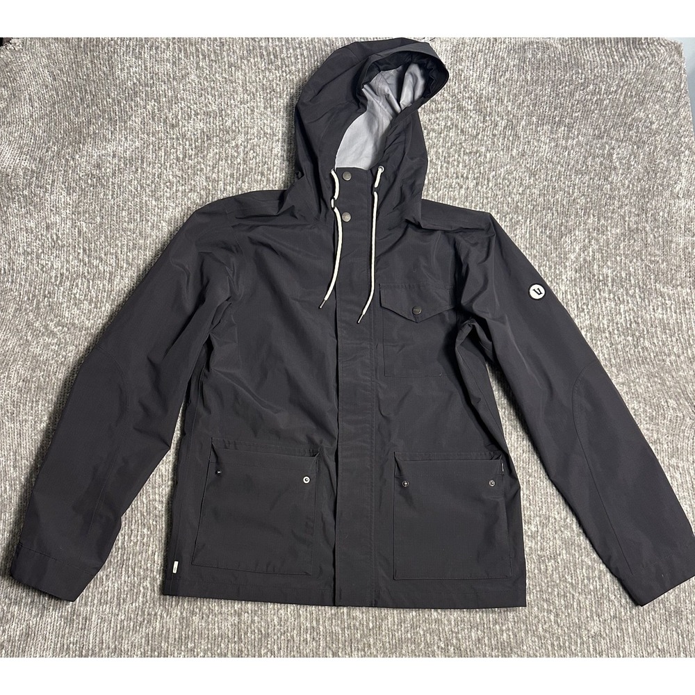 Vuori Palisades Rain Jacket Women's Sz M Waterproof Hooded Lightweight Black